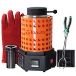TOAUTO 1800W Electric Gold Melting Furnace 1KG Crucible Casting Ingot Mold 1150℃