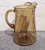 Vintage Hazel Atlas Swirl Pattern Glass Pitcher Amber Glass
