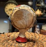 Handmade African Tribal Drum Small Hand Drum Painted Folk Art Percussion Decor