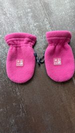 JoJo Maman Bébé Fuchsia Pink Polarfleece Pop-On Mittens - 6-12 Months