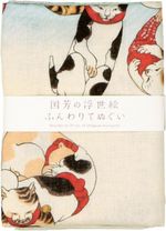 Japanese Tenugui Tapestry Cotton Hand Towel Bento Kuniyoshi Ukiyoe Cat Octopus