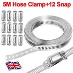 5M Stainless Steel Hose Clamp Large Adjustable Jubilee Clips with Fasteners NEW