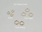 9Ct Yellow Gold Split Ring 5-6-7mm 9K Solid Gold Safety Charm Attach Link 1pc