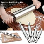 Stainless Steel/wood Rolling Pin Non-stick Pastry Dough Roller Pizza Making Tool