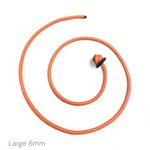 Falconry English Button Rope Leash With Leather Washer Orange Large 6mm Thick