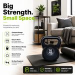 Heavy Duty Black Vinyl Kettlebell 16kg for Gym and Home Workout Training