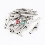 20xElectric Uninsulated Silver Tone Crocodile Alligator Clips Clamp⊕IK