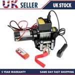 ELECTRIC WINCH 3000LB 12V STEEL ROPE BLACK WIRELESS RECOVERY 4x4 UK