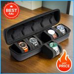 5-Slot Watch Box Organizer Hard Shell Watch Case for Watch Storage