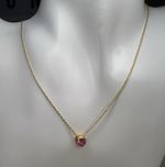 Real 18ct Chain With 18ct Simulated Tourmaline Pendant