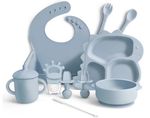 Zeuspira Silicone Baby Weaning Feeding Set Blue 6 Months+ New