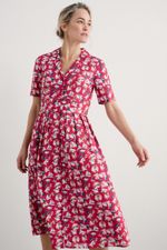 Seasalt Women's Regular Charlotte Dress Parasol Floral Raspberry