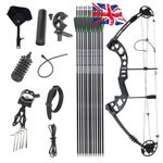 Compound Bow Carbon Arrow Set 30-55lb Adjust Field Archery Bow Hunting Target UK