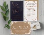Personalised Wedding Save the Date Cards with Envelopes (W0)