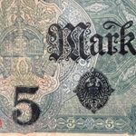 1917 German 5 Mark WWI WW1 Banknote Original Money Kaiser Military Art Gift
