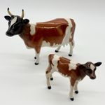 Beswick Ayrshire Cow & Calf Set CH Ickham Bessie 1350 + 1249B Cattle Family
