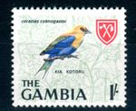 1966 Gambia 1s Bird Blue-bellied Roller (Coracias Cyanogaster) Mint Stamp