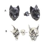 Devil Mask Ear Studs Gothic Punk Rock Style Skull Shiny Earrings for Men Women