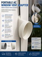 150mm Portable AC Window Vent Adapter Exhaust Hose Outlet Connector