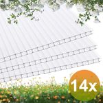 14x Polycarbonate Roofing Sheet Clear 4mm Replacement Greenhouse Panels Sheets