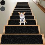 15Pcs Stair Pads Set Carpet Stair Treads Non Slip Adhesive Step Mats Home Decor