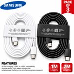 Super-Fast 1M 2M Type C To C Charger Cable For Samsung Galaxy S21 22 23 S3+Ultra
