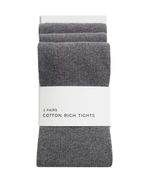 Girls 3 Pack Grey School Tights Ex MS Cotton Rich School Uniform 3 to 14 Years