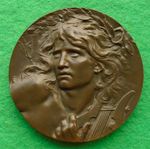 C 1900 French ‘Orpheus’ Bronze Medallion By Lucien Coudray