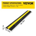 2 Pack of Rubber Cable Protectors 1-Channel Hose Ramp Cable Floor Single Channel