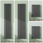 Designer Radiator Vertical Horizontal Flat Panel Oval Column Rads Anthracite UK