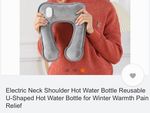 Electric U-Shaped Neck & Shoulder Hot Water Bottle, Grey Reusable EPG-75292