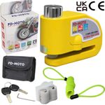FD-MOTO LK603S Motorcycle Alarm Brake Disc Lock CE & UKCA Approved & Cable