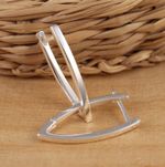 Solid 925 Sterling Silver Plain V-Shaped Hoops Stylish Earrings Gift Boxed