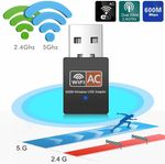 DUAL BAND WIFI DONGLE 2.4GHZ 5GHZ WIRELESS USB ADAPTER 600MBPS PC LAPTOP CD UK