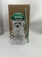 NEW Starbucks Barista Bear Glass Cup (591ml) Limited Edition Christmas Cup Gifts