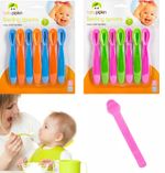 BABY FEEDING WEANING SPOONS 7 Pack Set Toddler 6 Months+ Plastic Easy Hold