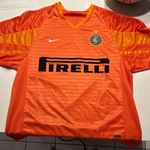 Nike Inter Milan Away Football Shirt Orange Pirelli Sponsor Adults M Short