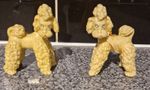 Cream Vintage Chaljware Poodle Ornaments For Bookshelves/Mantle Pieces