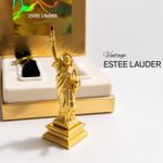 Estee Lauder 2000 Dazzling Gold Statue of Liberty Solid Perfume Compact Mint