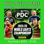 PDC World Darts Championship 2026 Panini Stickers - #001 - #166