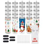 Oveeday 25Pack Straight Sublimation Tumblers Bulk Blank 20oz Stainless Steel NEW