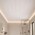 Gloss White PVC Bathroom Ceiling Panels 2.7m x 250mm Waterproof Pack of 4