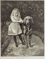BLOODHOUND ANTIQUE DOG ART ENGRAVING PRINT 1875 Heywood Hardy He Won't Hurt You