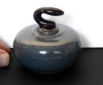 Vintage Curling Stone Whisky Container by Govancroft. Pottery, with Stopper