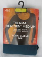 LADIES MARKS & SPENCER DARK TURQUOISE THERMAL HEATGEN EXTRA WARMTH TOP SIZE 16