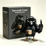 Funny Rude Crow Building Toy Set Sarcastic Crow  Mug Model DIY Bricks Figurine