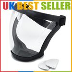 Transparent Safety Mask Anti-fog Full Face Shield Super Protective Face Cover UK