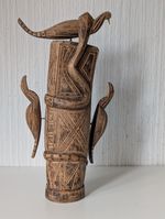 Vintage Papua New Guinea Carved Wood Tribal Sculpture