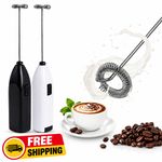 Electric MILK Frother Egg Mixer Whisk Beater Coffee Foamer Kitchen black,white.
