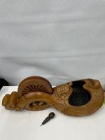Sumitsubo Crane Turtle Carved Wooden Japanese Ink Pot Chalk Line 34.5cm